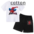thumbnail image 2 of Conjunto de camiseta y pantalones cortos de algodón para niños de Marvel Spider-Man de verano, conjunto de ropa de ocio para niños de 3 a 12 años con estampado de dibujos animados para niñas, 2 of 5