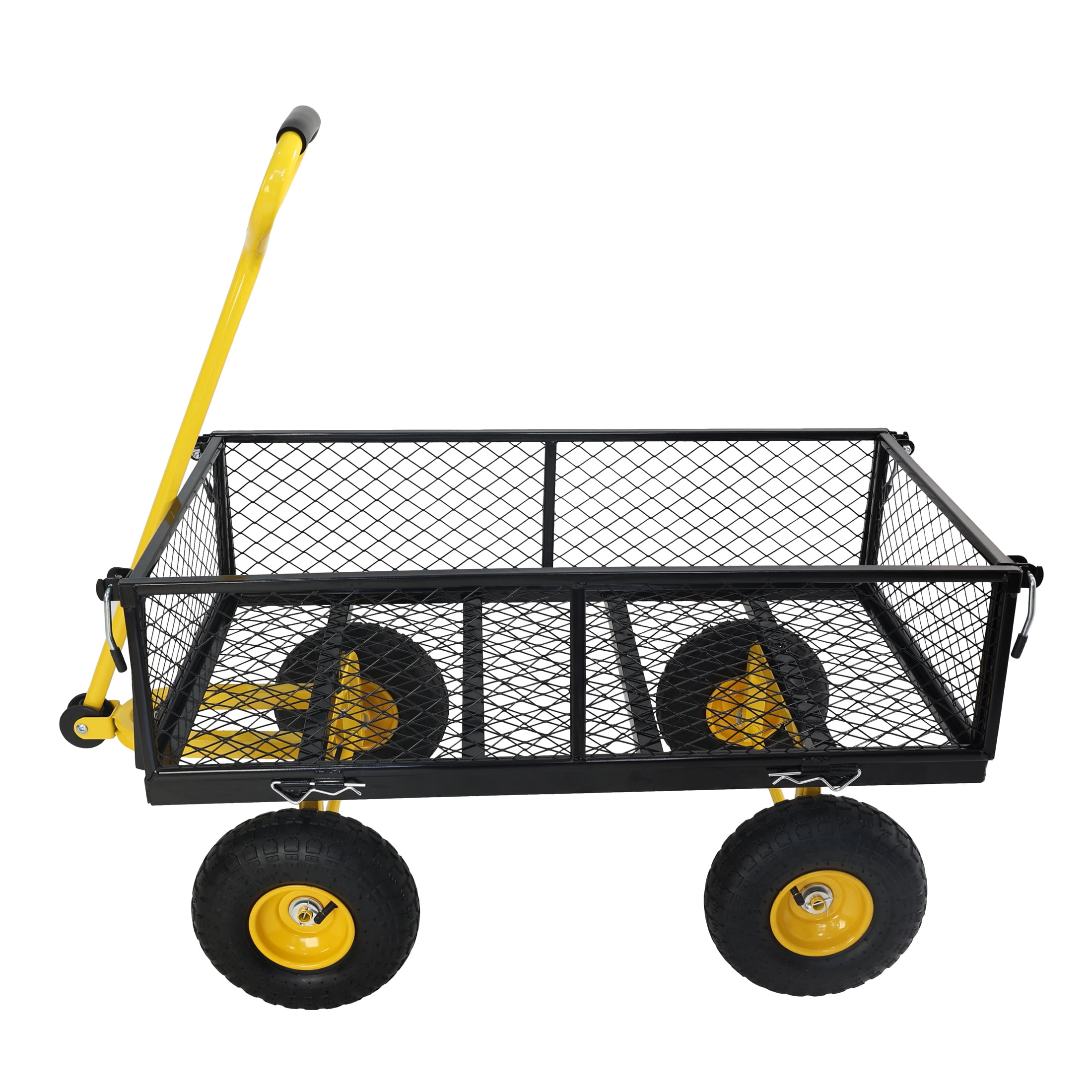 Heavy-Duty Garden Dump Cart, 660lbs Capacity Wagon Cart with Inflatable Tires, Utility Truck for Firewood, Debris & Gardening Transport