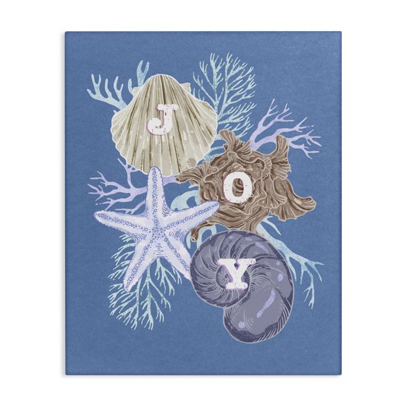 Stupell Industries Traditional Joy Nautical Holiday Seashells Canvas Art, 24 x 30, by Ziwei Li