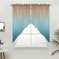 thumbnail image 5 of Navy Blue Brown Ombre Kitchen Window Curtains, Swag Curtains Valance for Bedroom Living Room Bathroom, Teal Gradient Color Modern Abstract Art Rod Pocket Window Curtain Block Drapes 2 Panels 36"x36", 5 of 9