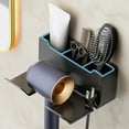 thumbnail image 1 of Secador de pelo de pared para baño, organizador de herramientas de peinado que ahorra espacio y permite guardar secador y rizador., 1 of 5