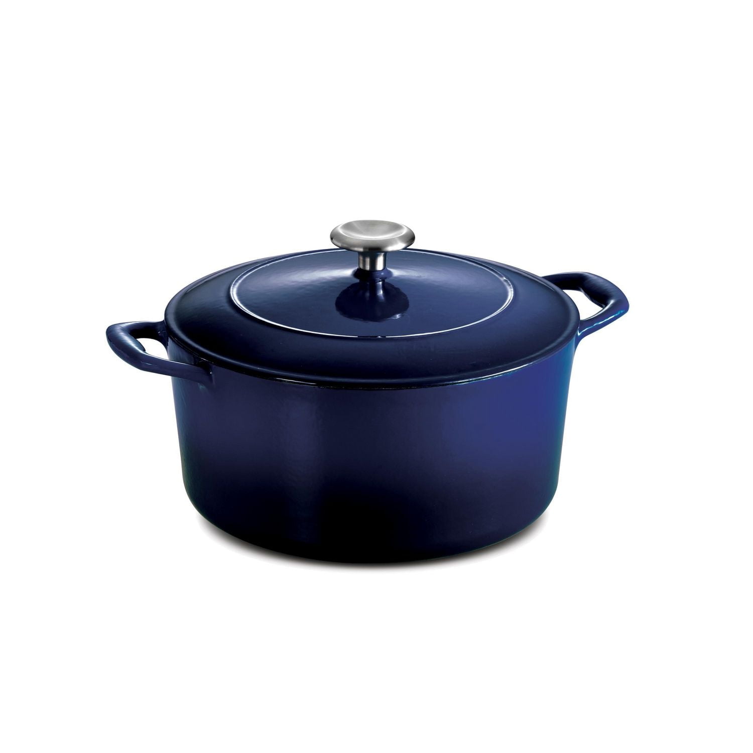 Tramontina Enameled Cast Iron Covered Round Dutch Oven, 5.5-Quart, Gradated Cobalt, 80131/075DS