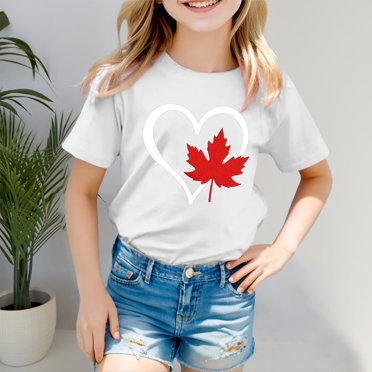 YOUSNH T-Shirt à Manches Courtes pour Filles, Col Rond d'Été, Coupe Décontractée, Basique, Hauts pour Filles, Blanc 130