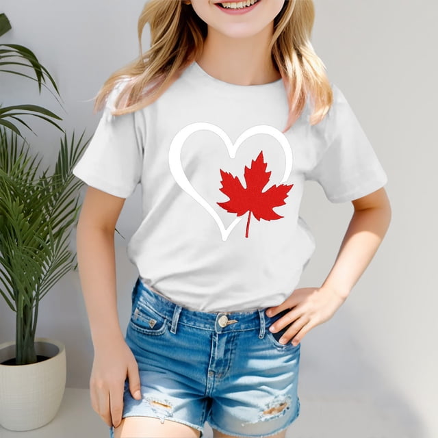 Hauts et T-Shirts pour Filles, T-Shirt Basique à Manches Courtes Col Rond pour Filles – Haut d'Été Coupe Décontractée Léger pour Usage Quotidien