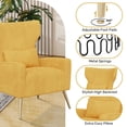 thumbnail image 2 of CQSXDA Modern Velvet Accent Chair, Mid Century High Back Armchair for Living Room, Reading Chair, 2 of 6