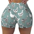 thumbnail image 2 of Rateoe cartoon geese Printed Power Workout Shorts for Women Tummy Control Squat Proof Ribbed Thick Seamless Scrunch Active Short-Medium, 2 of 8
