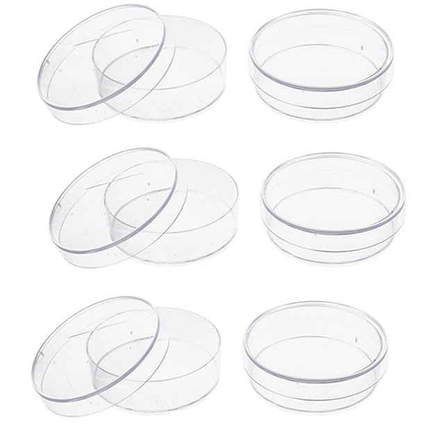 30 Piezas Placas de de Plástico Estéril de 35 mm x 10 mm Con Tapa para Levadura de Placa LB (Color Transparente)