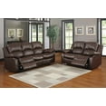 thumbnail image 5 of Modern Brown Bonded Leather Double Reclining Sofa 83" x 36.5" x 38.5"H, 5 of 10