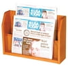 Wooden Mallet Newspaper Display with 2 Pockets in Medium Oak