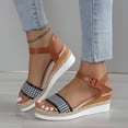 thumbnail image 2 of Vedolay Sandals Wedge Sandals for Women Dressy Summer Bohemian Platform Sandals,Beige 8, 2 of 4
