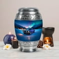 thumbnail image 5 of MUKTIVE Car Funeral Urn, Northern Light Burial Urns for Human Ashes Cremains, Large Blue Urns for Ashes for Family, Keepsake Mountain Urn for Burial in Ground and Garden (1 Large, 4 Mini), 5 of 7