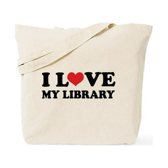 CafePress - I Love My Library Tote Bag - Unisex Canvas Tote Bag, Beige, 1-Piece