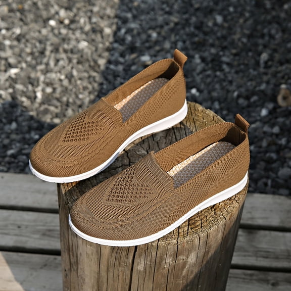 Caywon Women Slip On Sneakers Mesh Breathable Walking, Flat Casual Ladies Shoes Comfortable, Lightweight Summer Travel Loafers, Zapatillas Mujer