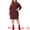 Burgundy, variant on Unique Bargains Women's Plus Size Long Sleeve Knit Pullover Short Sweater Dresses 3X Burgundy
