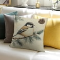 thumbnail image 3 of FCXZI 100% Linen Pillow Covers Pine Branch Pine Cone Bird Decor 18x18in, 3 of 5