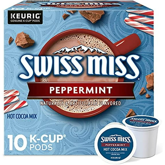 Swiss Miss Peppermint Hot Cocoa, Keurig Single-Serve K-Cup Pods, 10 Count