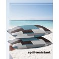 thumbnail image 4 of Pack of 2 Outdoor Pillow Covers, Mid Century Absrtact Geometric Blue Brown Gery Waterproof Square Throw Pillowcase Cushion Decorative Pillow Covers for Couch Patio Tent, 20x12 in, 4 of 6