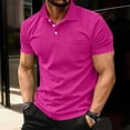 thumbnail image 3 of Kixjoy Golf Shirts for Men Short Sleeve Big and Tall Cotton T Shirts Collared Casual Golf Shirts Classic Trendy Soft T-Shirts, Hot Pink S, 3 of 5