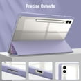 thumbnail image 5 of Fintie Hybrid Slim Case for Samsung Galaxy Tab S10 Plus 2024/ Tab S9 Plus 2023 12.4 Inch with S Pen Holder, Shockproof Cover with Clear Transparent Back Shell, Auto Wake/Sleep, Lilac Marble, 5 of 10