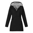 thumbnail image 4 of Dxzfnsa Women's Waterproof Rain Jackets with Hood Fashion Womens Lightweight Stripes Long SLeeve Hoodies Outdoor Zipper Raincoats with Pockets, 4 of 9