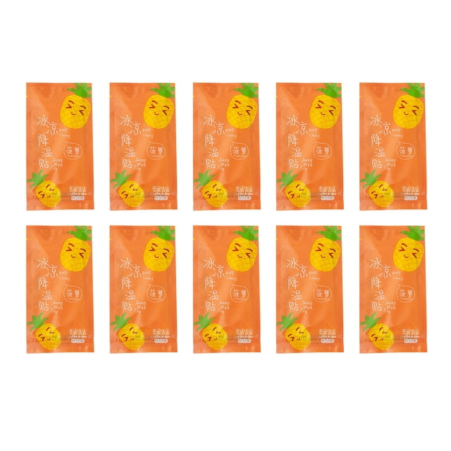 20 parches refrescantes de gel suave, portátiles y de enfriamiento rápido para la fiebre, viajes de verano, sabor a piña.