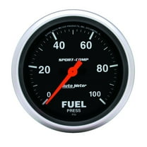 Auto Meter 3563 Sport-Comp Electric Fuel Pressure Gauge - 2.62 in.