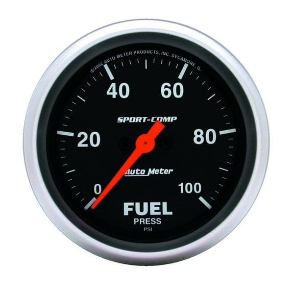 Auto Meter 3563 Sport-Comp Electric Fuel Pressure Gauge - 2.62 in.