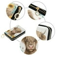 thumbnail image 3 of PU Leather Zip Card Holder Women's Card Case Zipper Card Case Compact & Lightweight Sunflowers and Highland Cow, 3 of 7
