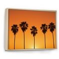 thumbnail image 2 of Designart "Palm Trees In The Golden Sunrise" Palms & Palm Trees Floater Framed Canvas Prints, 2 of 5