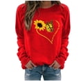 thumbnail image 2 of Jsaierl Women's Crewneck Sweatshirts Plus Size Trendy Sunflower Print Sweatshirt Top Long Sleeve Workout Fall Pullover Sweatshirts, 2 of 3
