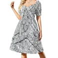 thumbnail image 2 of Vienna White Map Sleeveless Dress luxury woman evening dress long sleeve dress, 2 of 7
