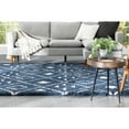 thumbnail image 3 of Well Woven Juni Kari Scandinavian Moroccan Lattice Blue Thick Nordic Shag 5'3" x 7'3" Area Rug, 3 of 9