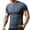 Gray, variant on WIZUTIZ Mens Henley Shirts Stretch Ribbed Short Sleeve Shirt Quarter Button Shirts Slim Fit Muscle Shirt Athletic Running Tee