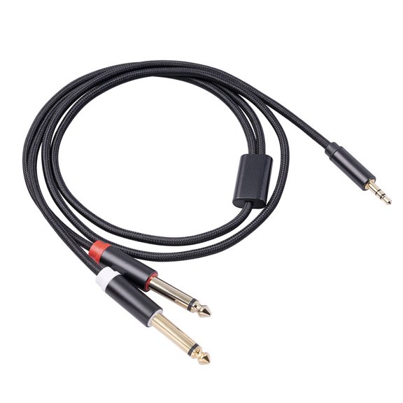 Matsuzay al cable de audio Doble enchufe chapado en oro Red tejida de algodón Fácil de aplicar Cable adaptador ligero Resistencia a la Type3 NO3