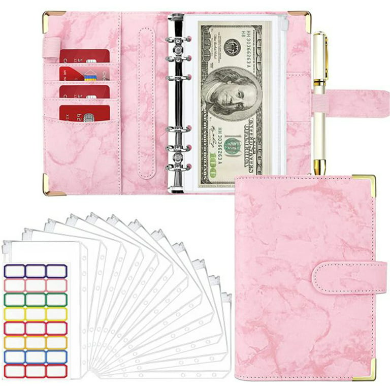 2023 A6 PU Leather Budget Binder Notebook with 6 Pieces Cash Envelopes Set  Binder Pockets Money Budget Saving Bill Organizer - AliExpress