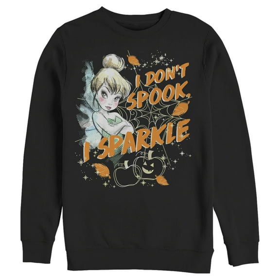 Men's Peter Pan Halloween I Don't Spook I Sparkle Sweatshirt Black Large
