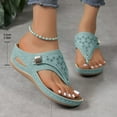thumbnail image 6 of Willtoo Orthopedic Sandals for Women 2025 Wide Width Wedge Flip Flops, Arch Support for Beach Resort Green 10 Wide, 6 of 7