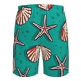 thumbnail image 6 of Disketp Men'S Swim Trunks Hawaiian Breathable Surf Beach Swimsuits Mesh Lining Beach Shorts With Pockets-Starfish And Shell, 6 of 9