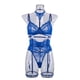 thumbnail image 1 of Conjunto de ropa interior sexy de estilo europeo y americano con cuello de encaje y perspectiva para discoteca, 1 of 6