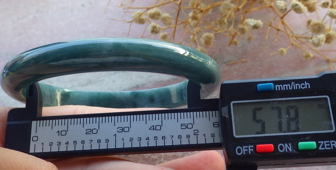 Green Natural A JADE Jadeite Bangle Bracelet 58 mm 680951 TN