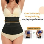 Jieowen Snatch Me Up Bandage Wrap Waist Trainer Shaperwear Belt Women Tummy Belt Corset,Black,4M