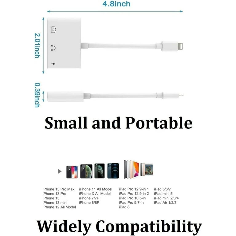 [Apple MFi Certified] C to 3.5 mm Headphone Jack Adapter iPhone Headphone  Adapter Jack Converter Compatible with iPhone 14/13/12/11/8/X/Xr/Xs/7