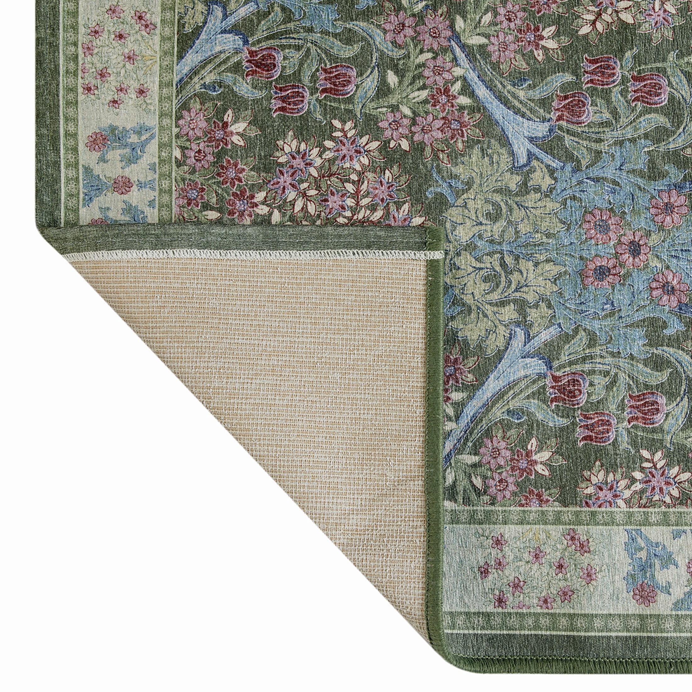 Better Homes & Gardens Hannah Flowing Floral Green 24 in x 36 in Accent Rug