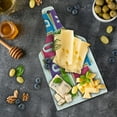 thumbnail image 5 of Going Away Party Cutting Board, Colorful Vibrant Blocks with Letters Saying Luck Modern Art Print, Decorative Tempered Glass Cutting and Serving Board, Wine Bottle Shape, Multicolor, by Ambesonne, 5 of 5