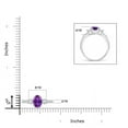 thumbnail image 4 of ANGARA Natural Classic Oval Amethyst and Diamond Three Stone Ring in 14K White Gold for Women (Size-7x5mm) | February Birthstone, Birthday, Anniversary, Jewelry Gift for Women | Natural Amethyst Ring, 4 of 9