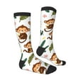 thumbnail image 4 of Lsque Monkeys Swinging from Palms Printed Crew Socks Men's Women's LightWeight Thin Casual Calf Socks ,Knee High Socks,Cotton Socks, 4 of 9