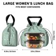 thumbnail image 5 of Pioneer Flower Floral Print Pattern Drawstring Lunch Bag Women - Drawstring Lunch Bag Insulated for Work Office - Stain-Resistant Large Lunchbags for Women with Multi-Pockets, 5 of 6