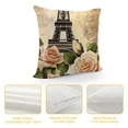 thumbnail image 4 of Nawypu  Set of  Throw Pillow Cushion Cover Paris Eiffel Tower Symbols with Floral Camellia Decorative Pillow Cases for Romantic Couple Gift Pillow Cover  Tower Flower), 4 of 5
