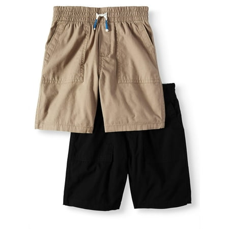 - Toddler Boys' Canvas Pull On Utility Shorts, 2-Piece Multi-Pack