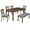 Walnut V-Back, variant on Farmhouse Dining Room Table Set for 6 with Upholstered Bench and Chairs